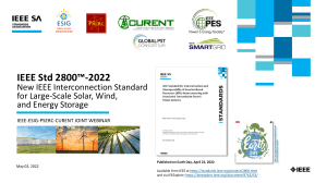 IEEE Std 2800™-2022 Interconnection Standard for Large-Scale Solar, Wind, and Energy Storage