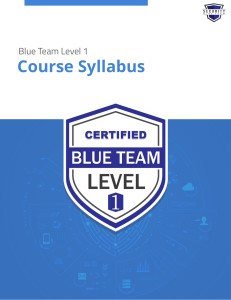 Blue Team Level 1 Course Syllabus