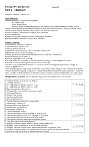 Science 9 Electricity Test Review