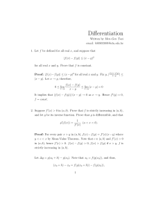 Differentiation Proofs: Calculus and Analysis