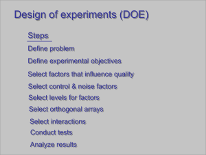 Design of Experiments (DOE) Presentation