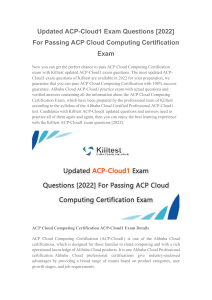 Updated ACP-Cloud1 Exam Questions [2022]