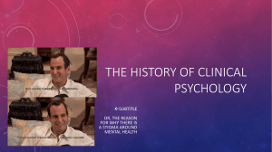 The History of Clinical Psychology