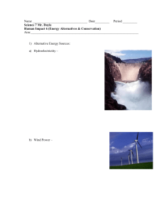 Human Impact 6 (Energy Alternatives & Conservation)