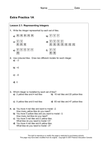 Math Makes Sense 7 Workbook Extra+ 2 - Integers
