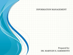 Lesson 1  Introduction to Information Management