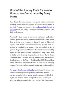 Most of the Luxury Flats for sale in Mumbai are Constructed by Suraj Estate