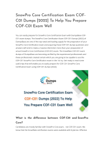 SnowPro Core Certification Exam COF-C01 Dumps [2022]