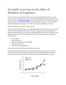 Scientific overview on the effect of Modalert on cognition
