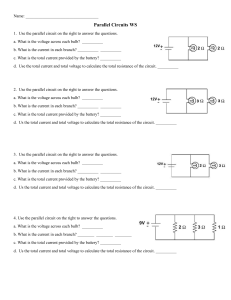 Parallel Circuit Worksheet