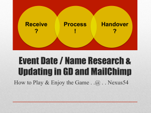Event Name Research and Updating Name - Marketing