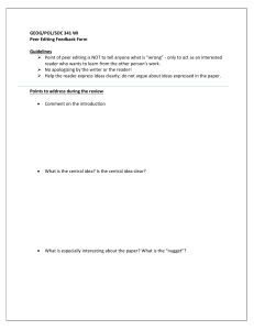 Peer Editing Worksheet Research Paper