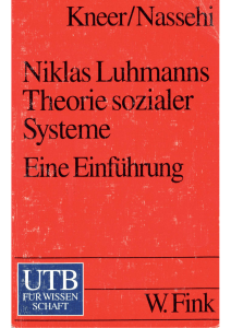 Niklas Luhmanns Theorie sozialer Systeme. - Georg Kneer