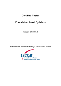 ISTQB-CTFL Syllabus 2018 V3.1