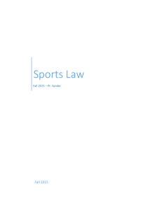 Sports Law - Snyder - Fall 2015