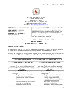 LPN & RN Scope of Practice in Wyoming