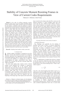 Stability of Concrete Moment Resisting Frames in View of Current Codes Requirements