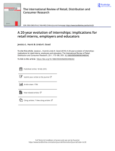A 20 year evolution of internships implications for retail interns employers and educators