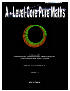 pure maths p1 and p3 notes