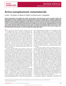 2012 NM Active nanoplasmonic metamaterials