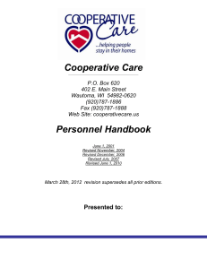 Cooperative Care - Employee Handbook