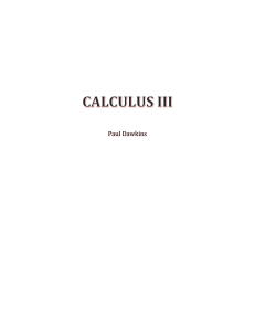 Calculus III Textbook by Paul Dawkins