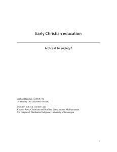 Early Christian Education A Threat to So