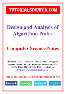 Algorithms Notes - TutorialsDuniya