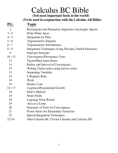 Calculus BC Bible: Equations, Integrals, Series & More