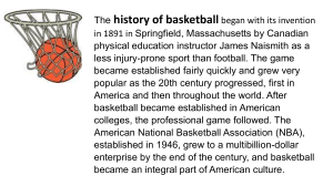 Basketball history Presentation