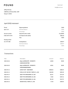 bank statement 4 2022