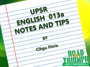 Tips UPSR English 013 Section A