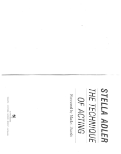 Stella Adler The Technique Of Acting