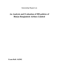 Internship Report on An Analysis and Evaluation of HR policies of Biman Bangladesh Airlines Limited