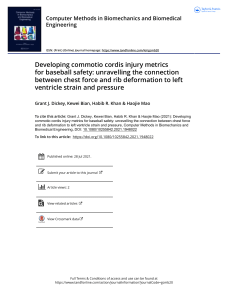 Developing commotio cordis injury metrics for baseball safety unravelling the connection between chest force and rib deformation to left ventricle