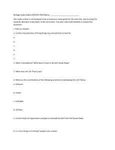 Biology State Test Study Guide Packet
