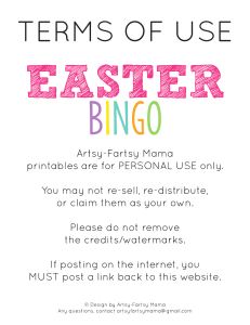 Easter Bingo Set