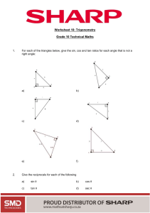Worksheet-grade 10-trigonometry