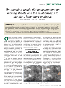 On-machine visible dirt measurements on moving sheets and the relationships to standard laboratory methods