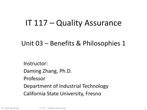 Quality Assurance: Benefits & Philosophies