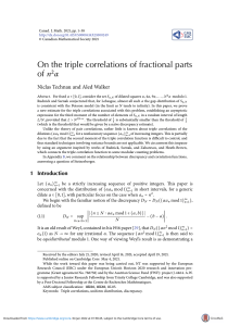 on-the-triple-correlations-of-fractional-parts-of-n2alpha-