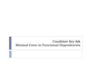 Minimal Cover in Functional Dependencies