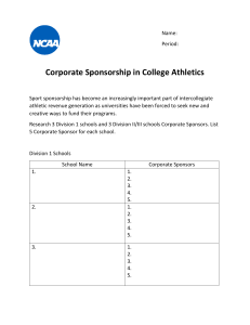 Corporate Sponsorship Assignment