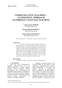 Communicative Teaching - An Efficient Approach to 