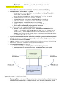 Homeostasis & Kidney Function