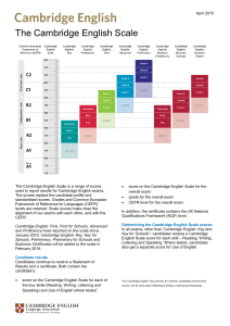 Cambridge English Scale Sheet