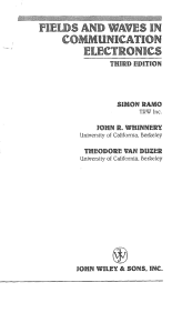 Fields and Waves in Communication Electronics, 3rd ed, Ramo, 1994