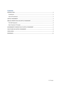 Capital Punishment: Biblical, Governmental, Case Studies