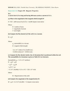 Magnetic Properties Homework: Calculations & Concepts