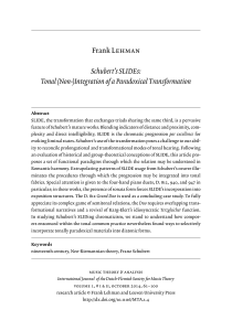 Frank Lehman - Schubert's SLIDEs: Tonal (Non-)Integration of a Paradoxical Transformation